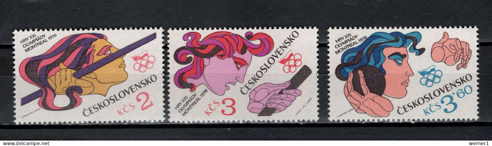 Czechoslovakia 1976 Olympic Games Montreal Set Of 3 MNH - Sommer 1976: Montreal