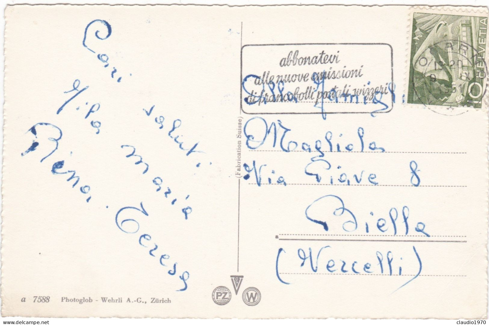 SVIZZERA - LOCARNO - CARTOLINA - VIAGGIATA PER BIELLA - ITALIA - 1951 - Autres & Non Classés