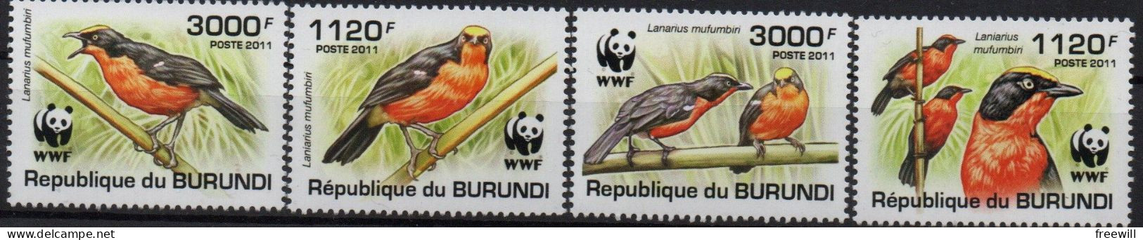 Burundi Espèces Menacées- Endangered Animals 2011 WWF  XXX - Unused Stamps