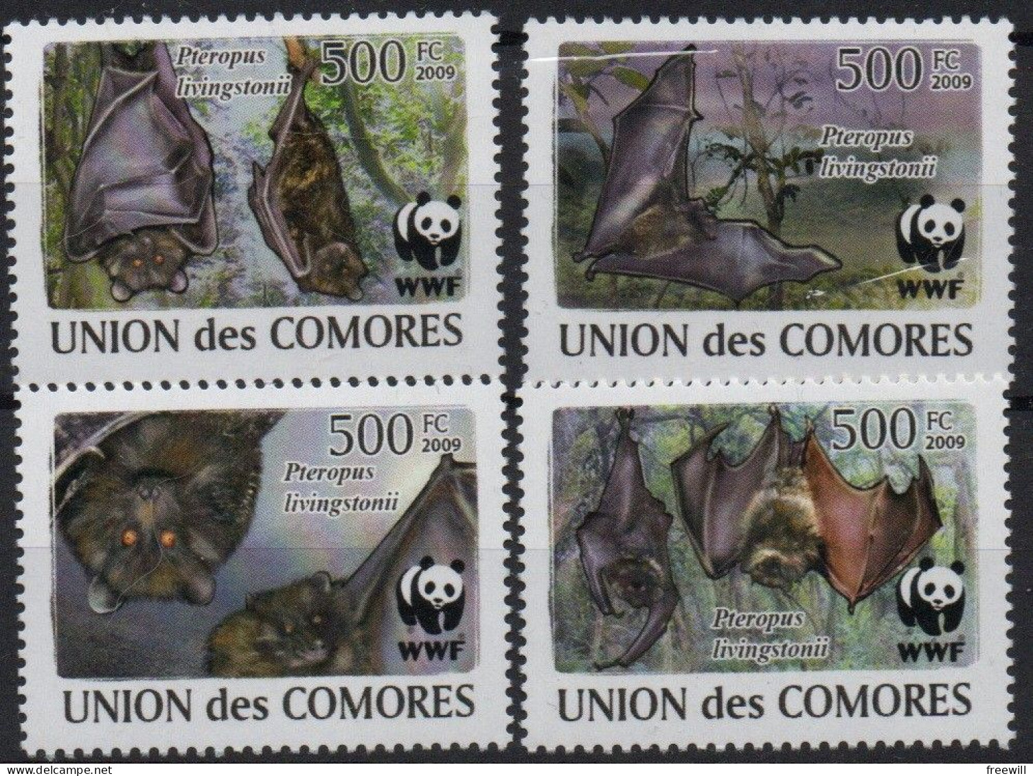 Comores Espèces Menacées- Endangered Animals 2009 WWF  XXX - Comores (1975-...)