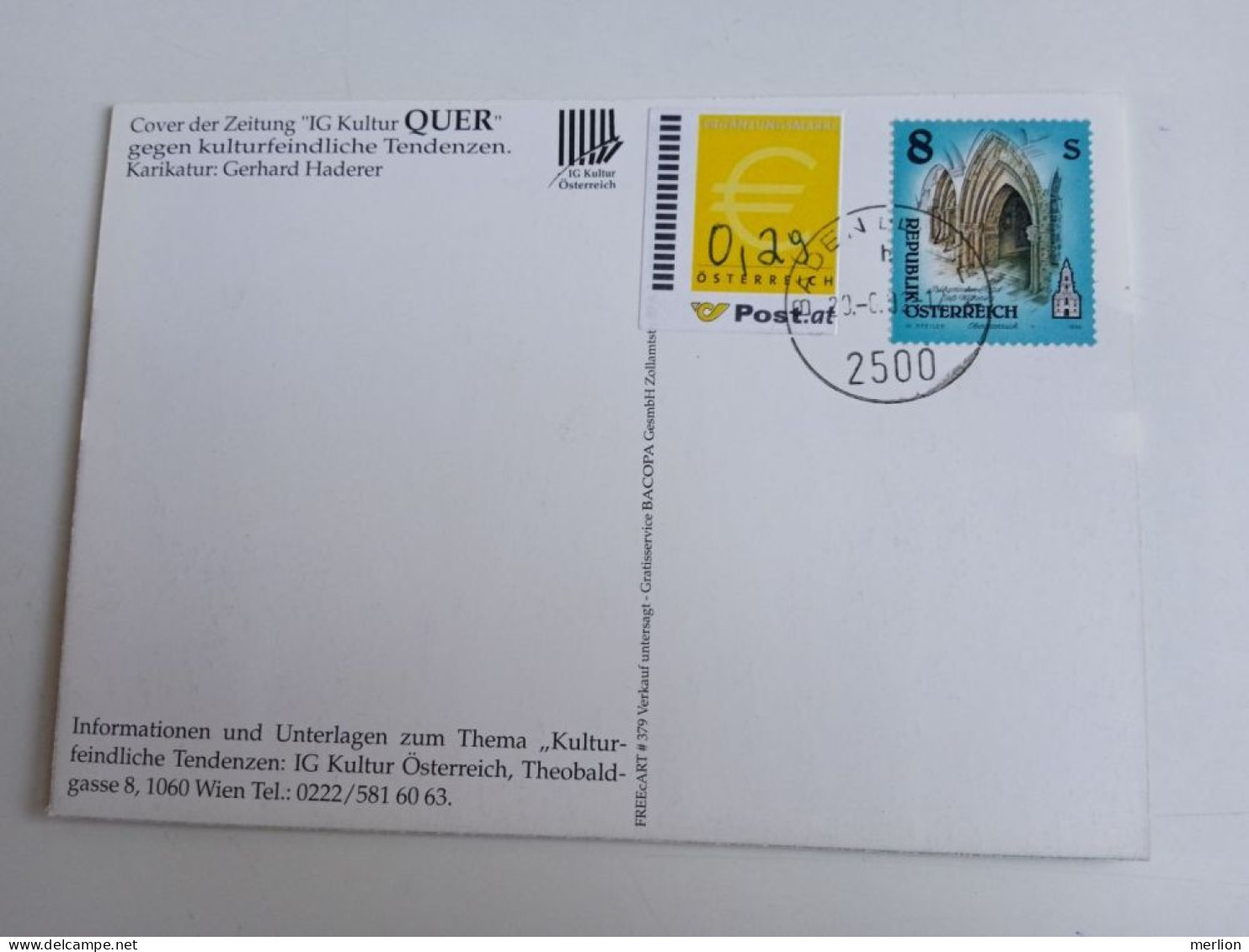 D203024   Österreich   Postkarte Vom 29.06.2002 Mit Ergänzungsmarke € 0,29 Mit Stempel  Baden Bei Wien - Covers & Documents