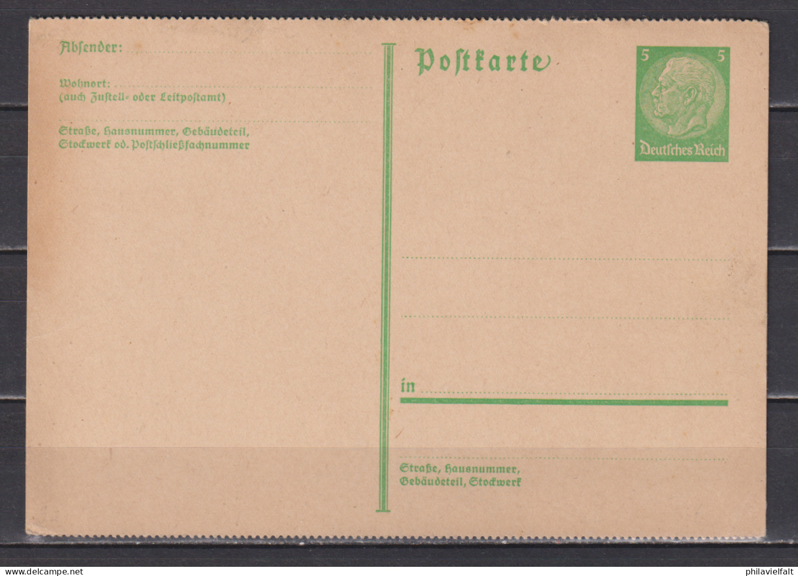 Dt.Reich Ganzsache P 216II ** Gezähnt - Cartes Postales