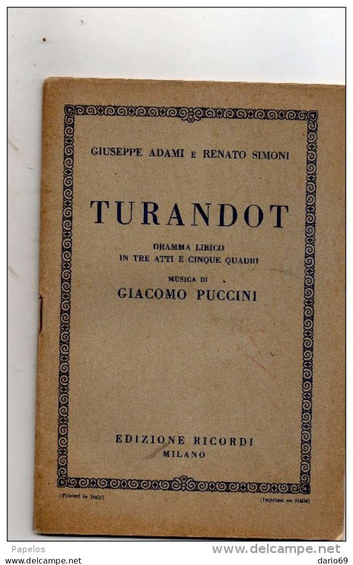 TURANDOT - Operaboeken