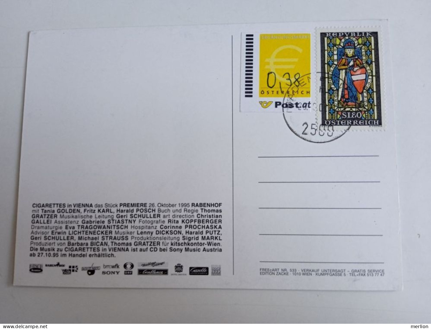 D203028   Österreich   Postkarte Vom 29.06.2002 Mit Ergänzungsmarke € 0,38 Mit Stempel  Baden Bei Wien - Covers & Documents