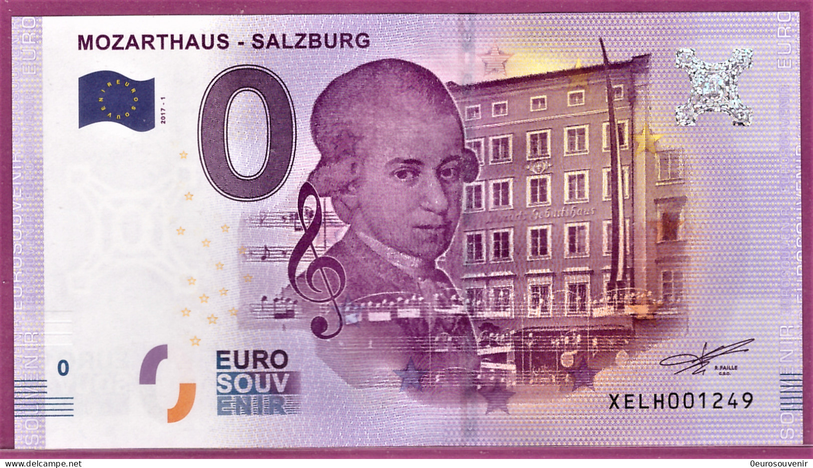 0-Euro XELH 2017-1  MOZARTHAUS - SALZBURG - Privatentwürfe