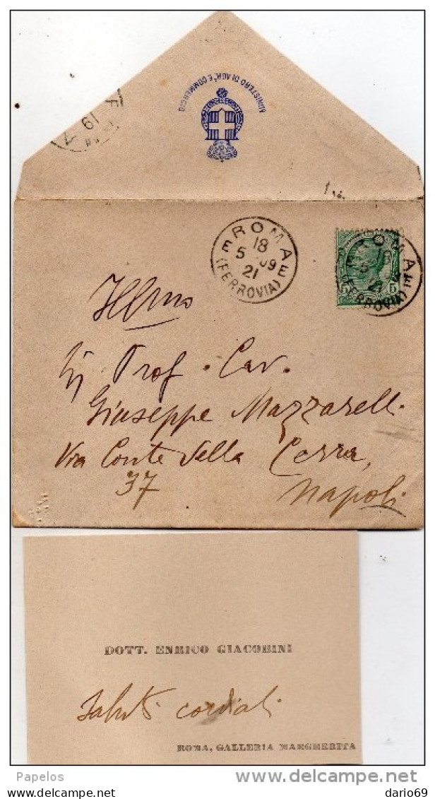 1908    LETTERA CON ANNULLO ROMA - Cartes De Visite
