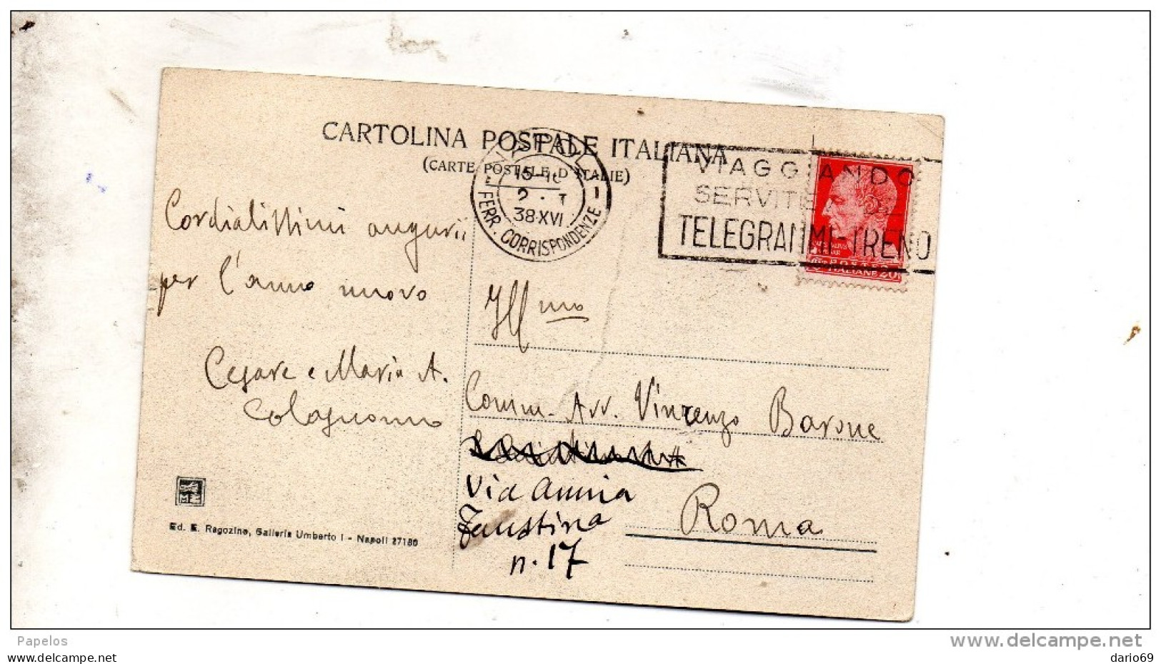 1938   CARTOLINA   CAPRI NAPOLI - MARINA PICCOLA - Autres & Non Classés
