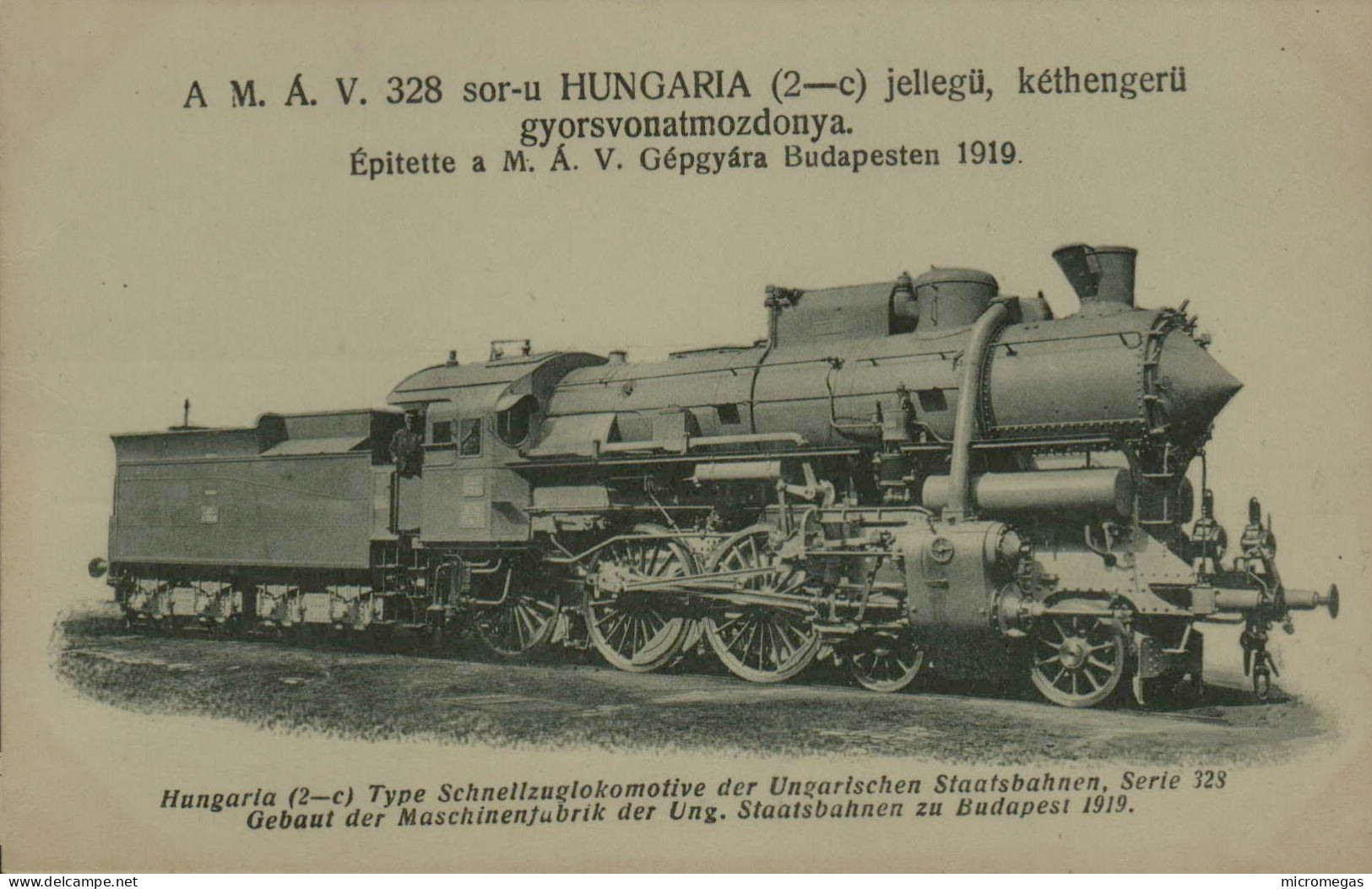 A.M.A.V.  328 Sor-u Hungaria (2--c) Jellegü, Budapesten 1919 - Trains