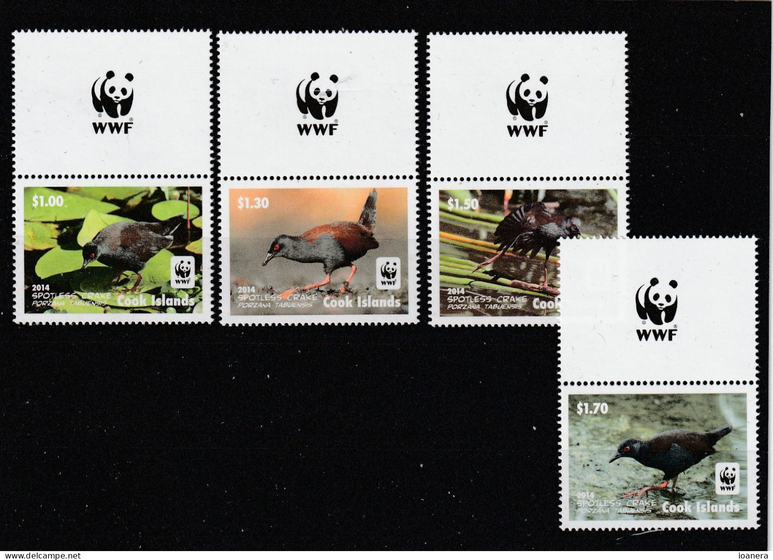 Cook Islands 2014 - WWF , Fauna,Bieds, Series 4 Values With Vignettes ,perforated,MNH ,Mi.1993-1996 - Cook