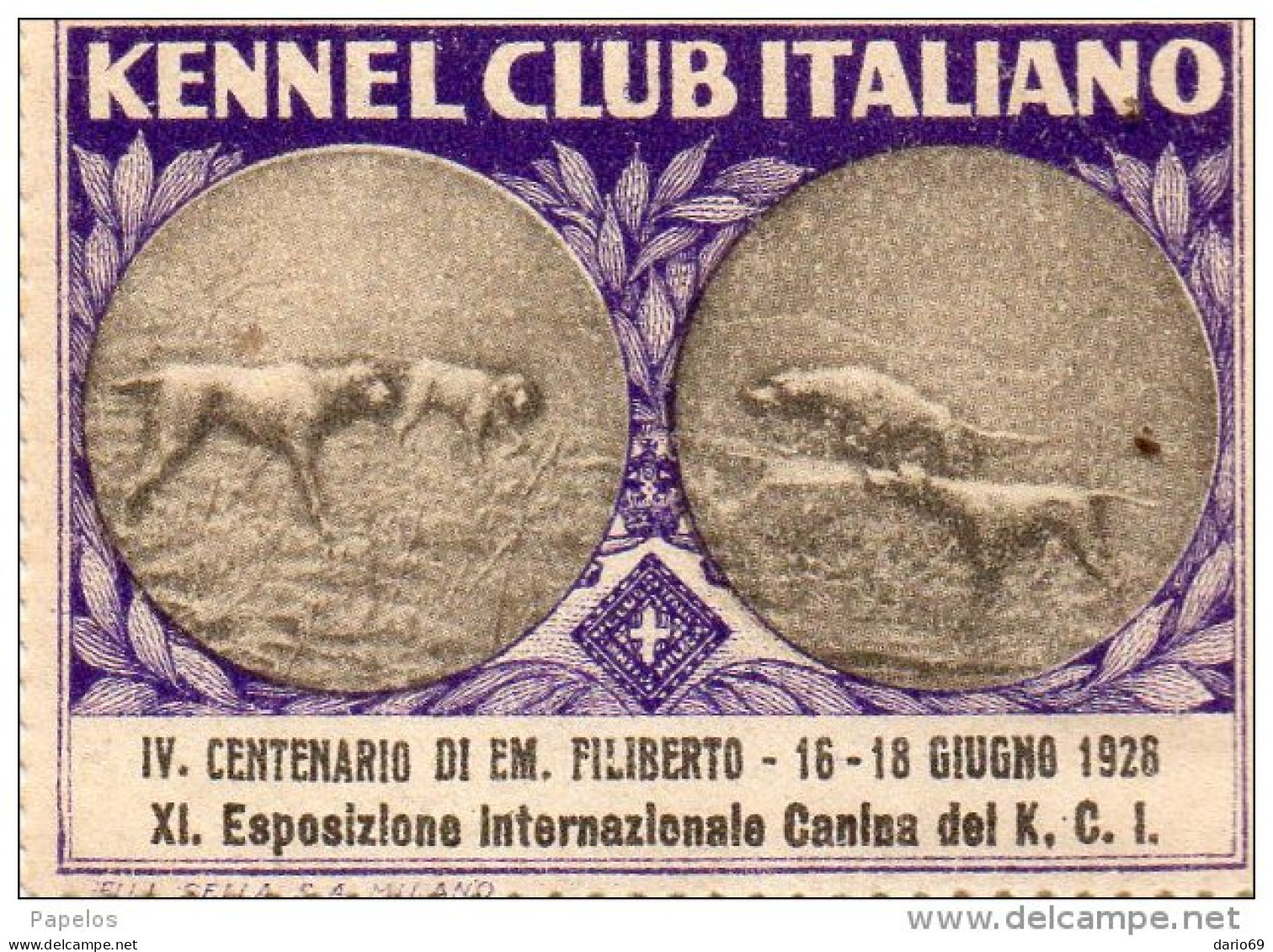 1928 KENNEL CLUB ITALIANO - Vignetten (Erinnophilie)