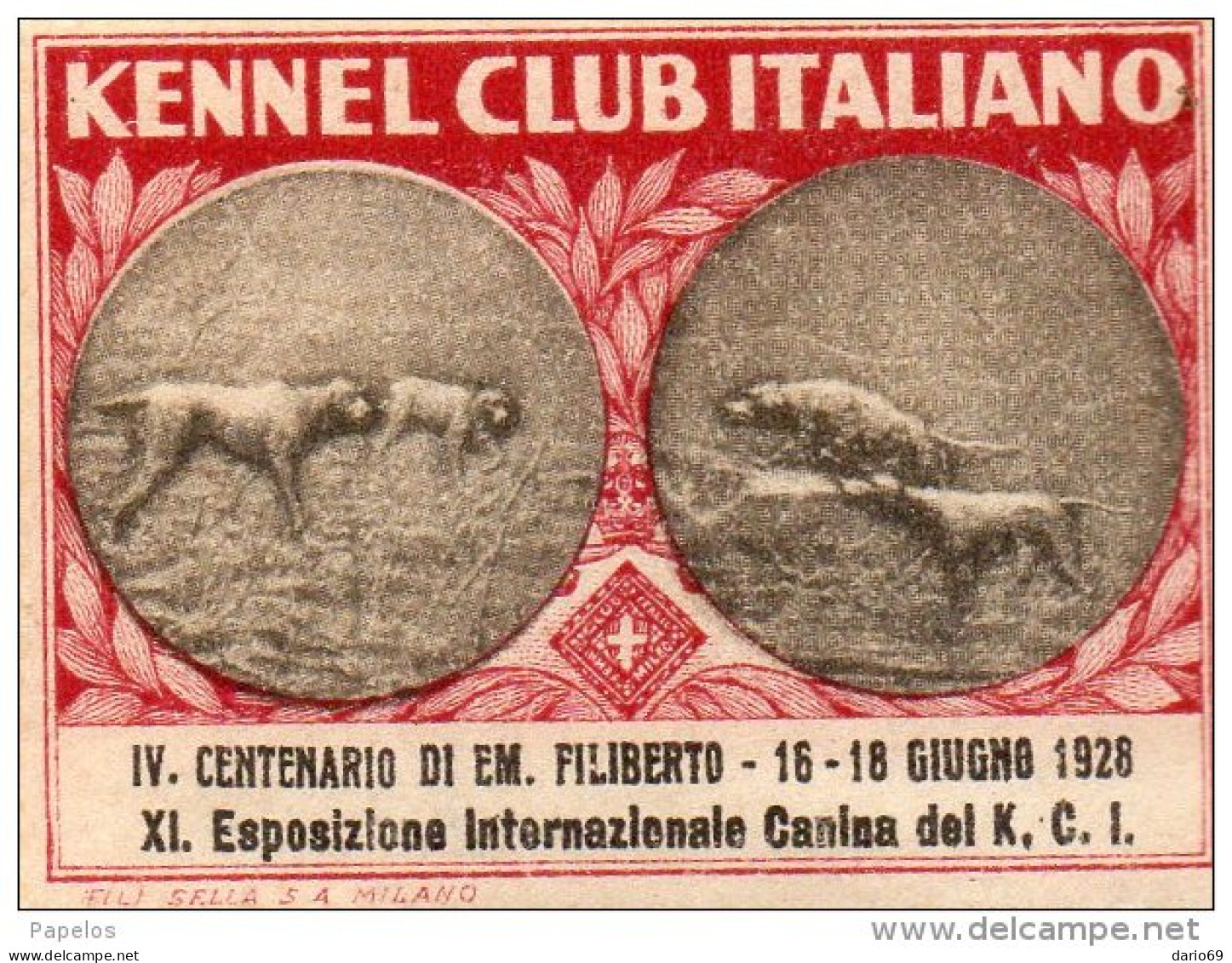 1928 KENNEL CLUB ITALIANO - Erinnophilie