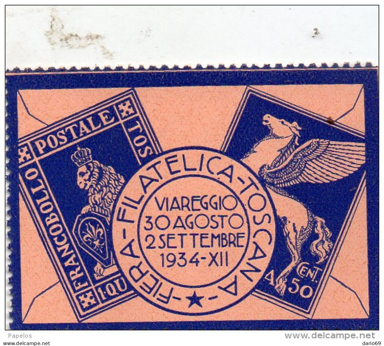 1934 VIAREGGIO - FIERA  FILATELICA TOSCANA - Cinderellas