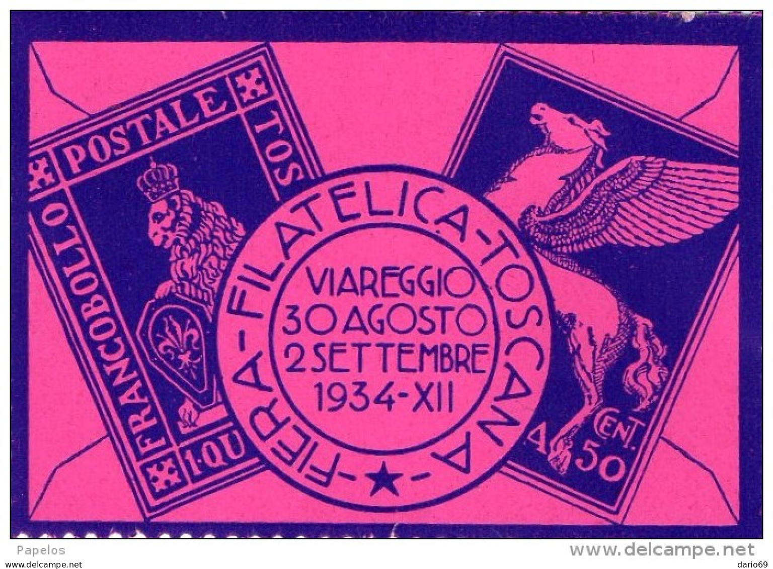1934 VIAREGGIO - FIERA  FILATELICA TOSCANA - Cinderellas