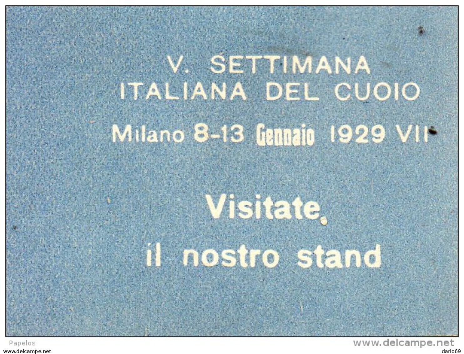 1929 V SETTIMANA ITALIANA DEL CUOIO MILANO - Vignetten (Erinnophilie)