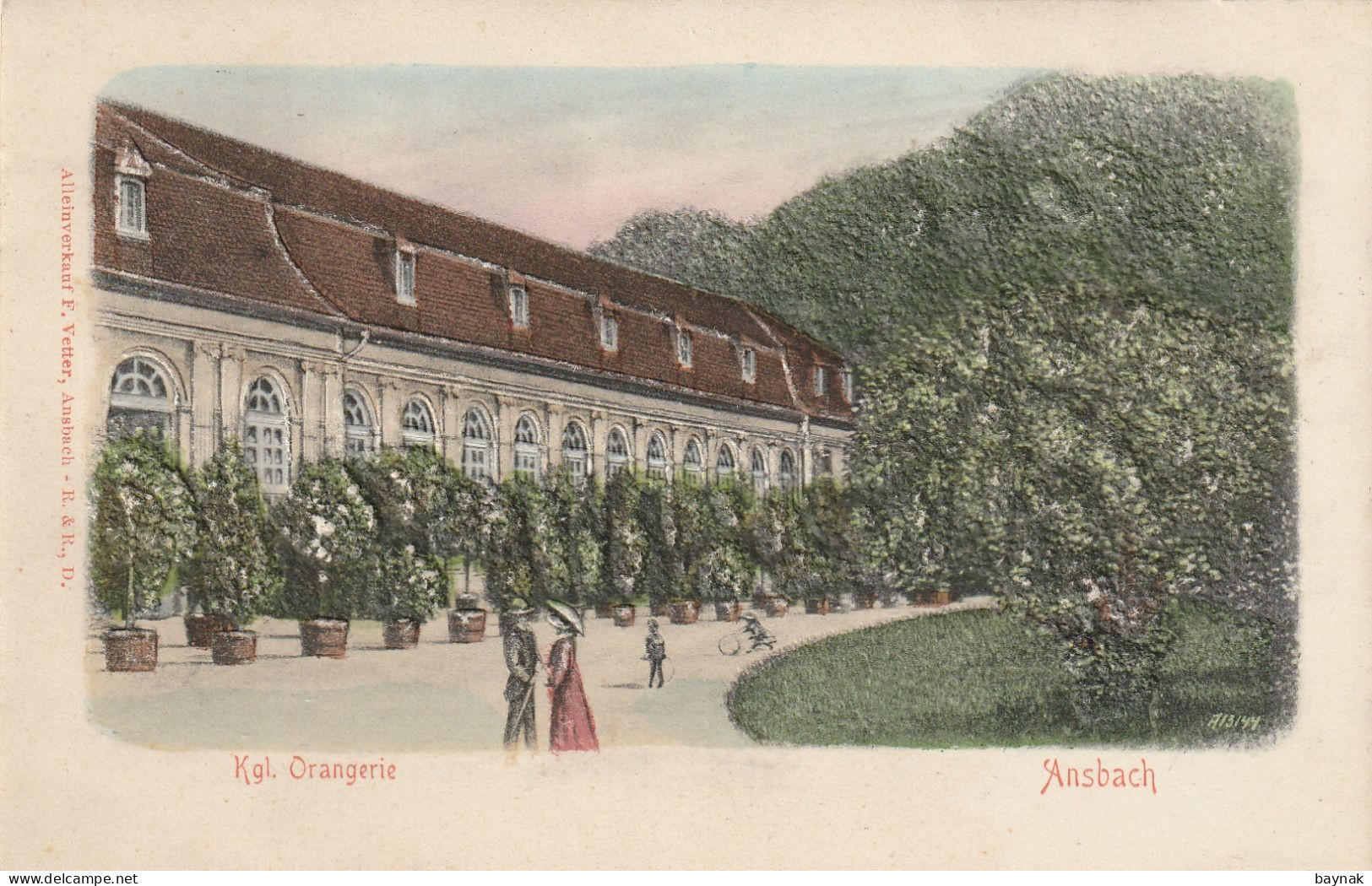 DE425  --   ANSBACH  --  Kgl. ORANGERIE  --  PRAGE LITHO, EMBOSSED  --  1898 Oder 1908 - Ansbach