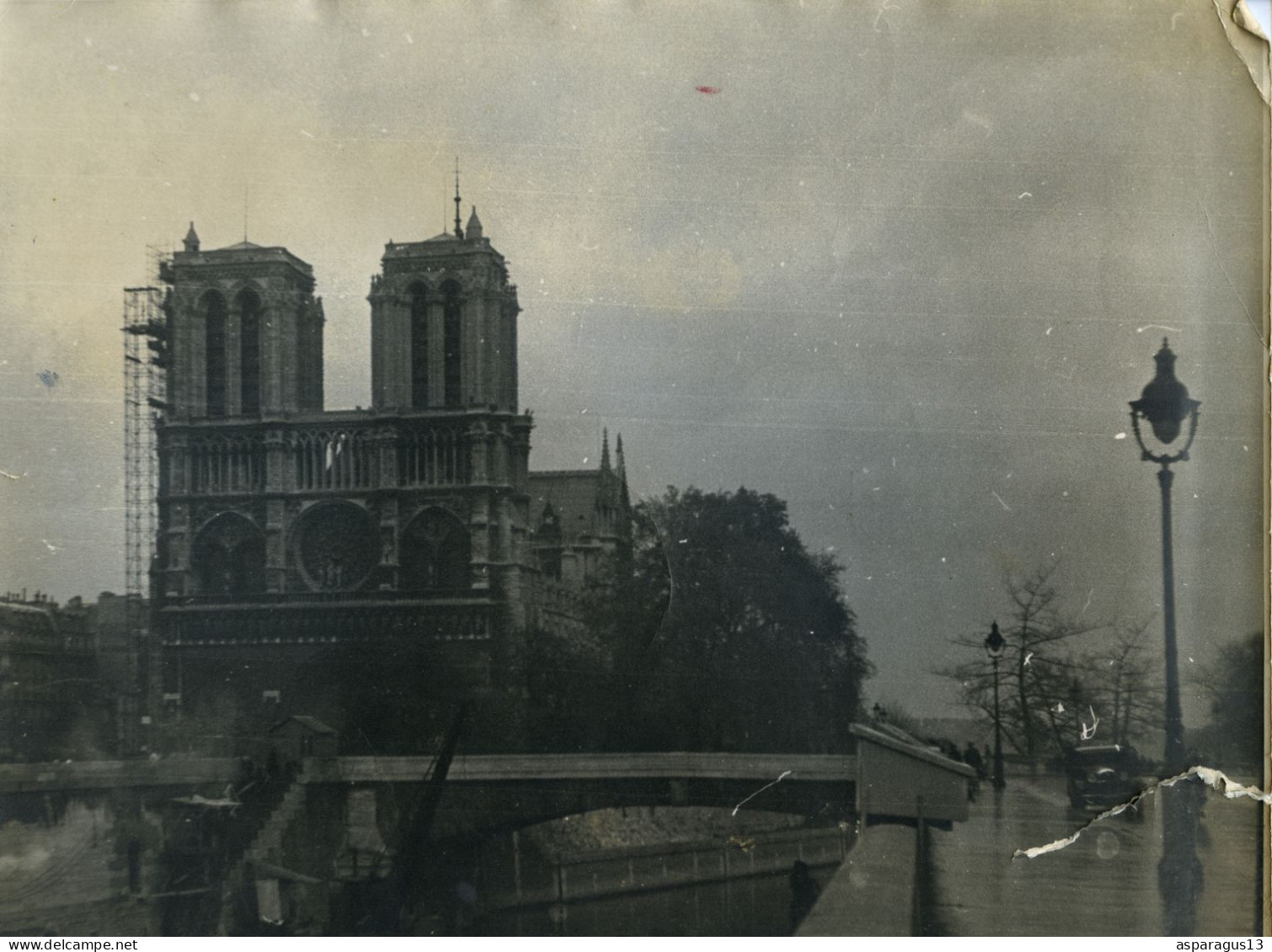 Notre Dame De Paris Photo Format 30x24 Une Déchirure 5 Cm à Droite - Lieux