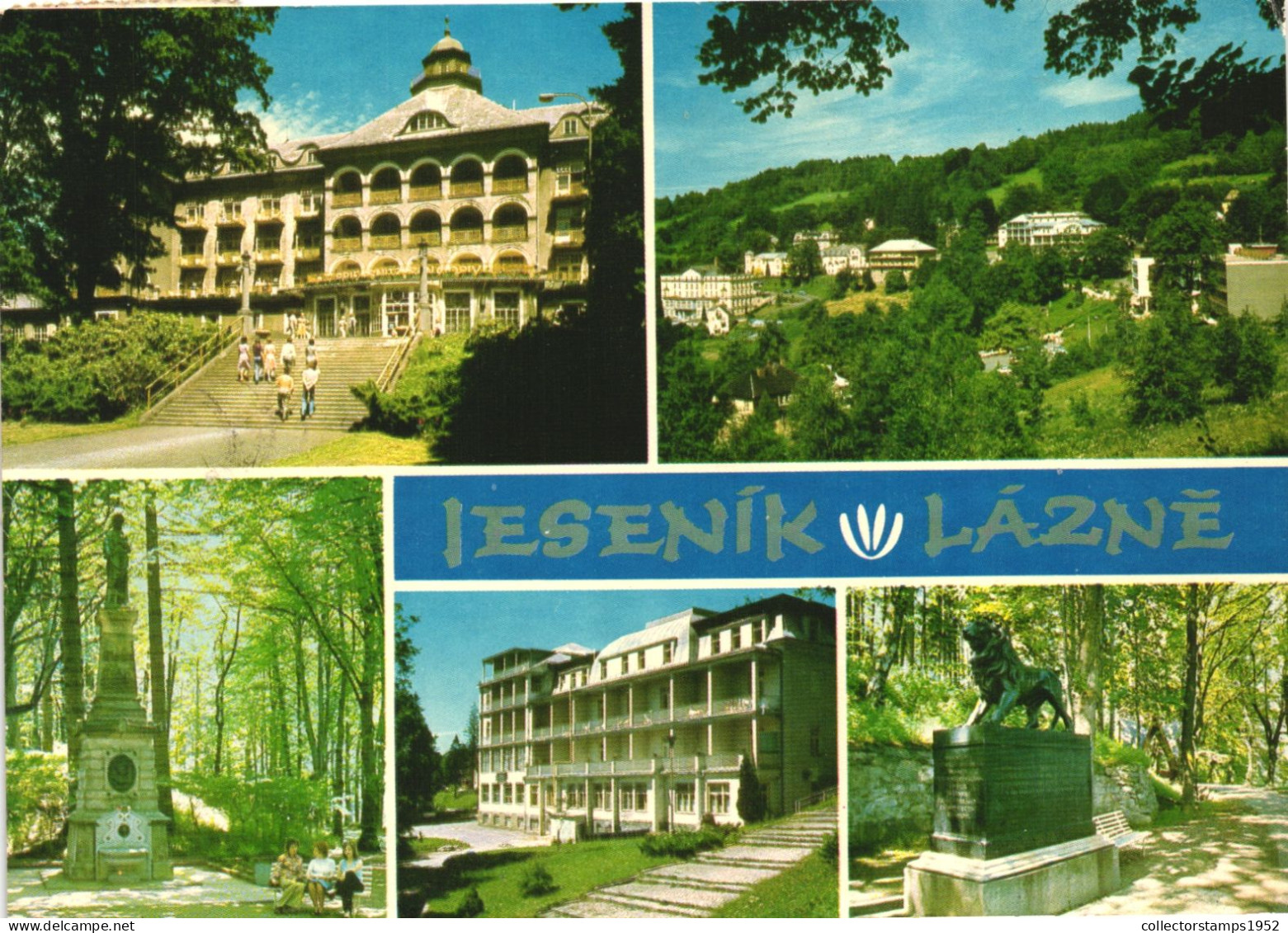 JESENIK, LAZNE, MULTIPLE VIEWS, ARCHITECTURE, STATUE, PARK, CZECH REPUBLIC, POSTCARD - Tchéquie