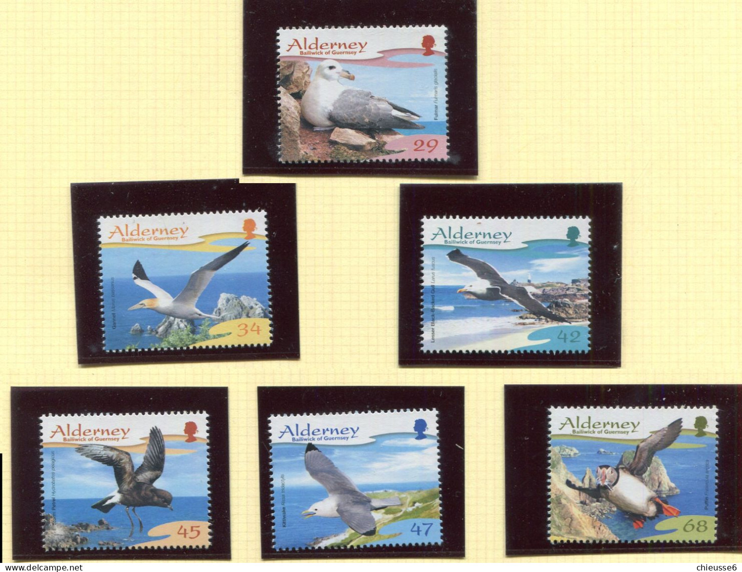 Aurigny ** N° 281 à 286 - Oiseaux Marins Sédentaires - Alderney