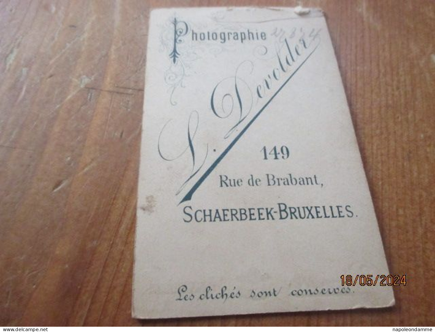 Foto Cdv,edit Devolder, Bruxelles - Anciennes (Av. 1900)
