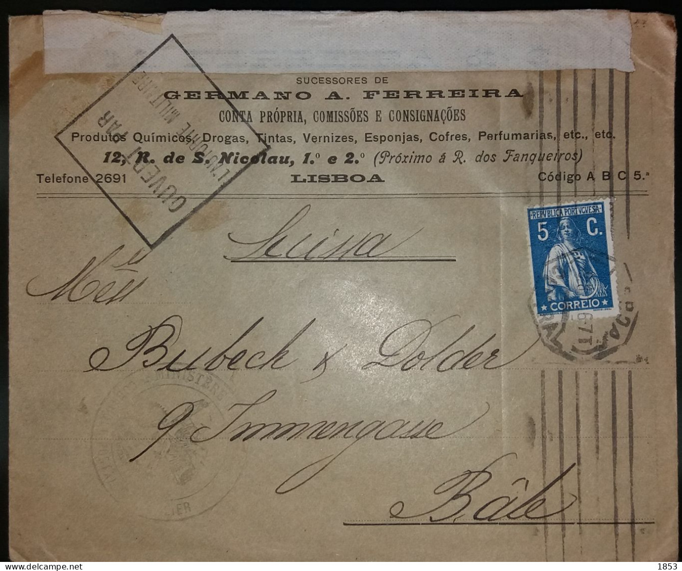TIPO CERES - WWI - MARCOFILIA - CENSURAS - Cartas & Documentos