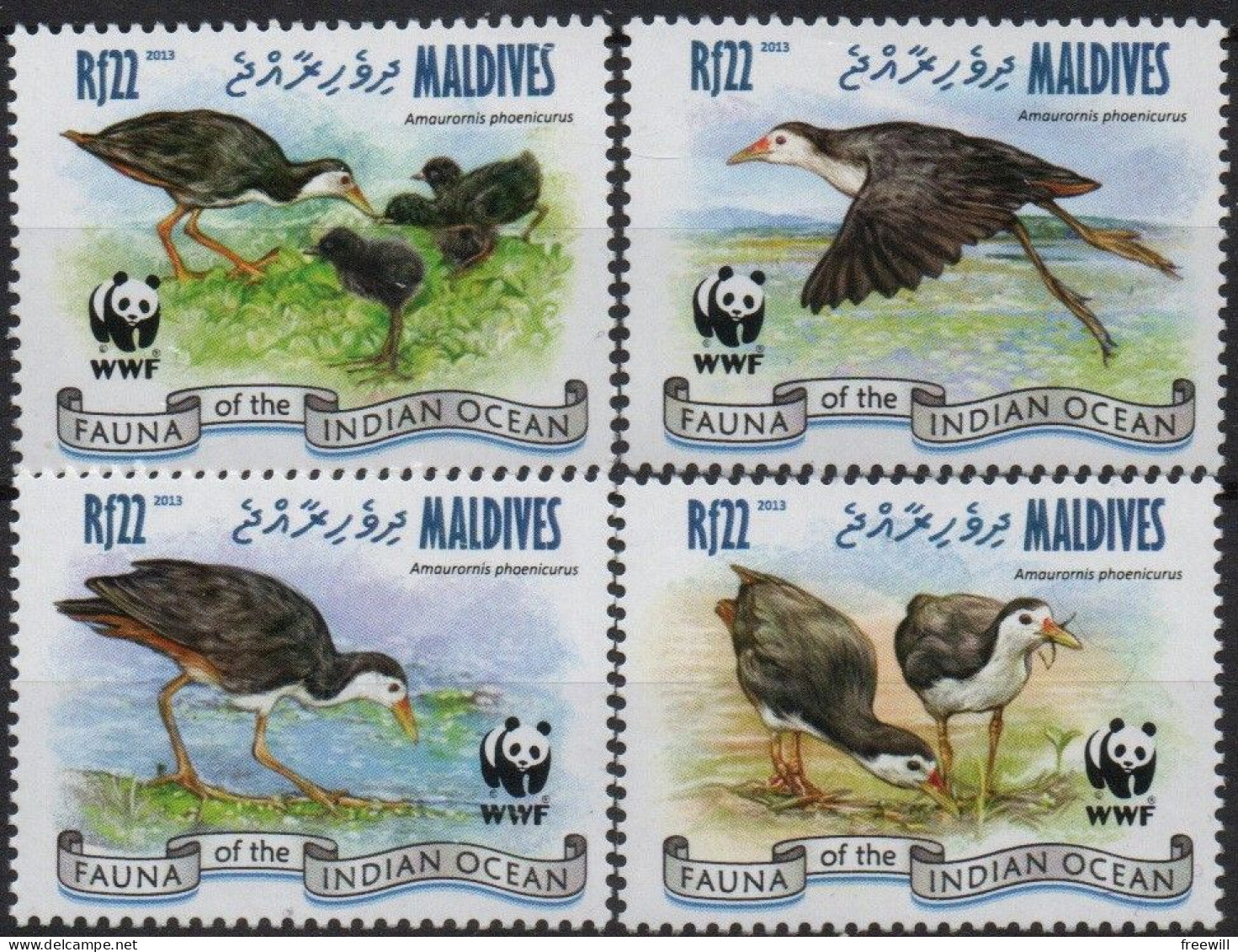 Maldives   Espèces Menacées- Endangered Animals 2013 WWF  XXX - Maldiven (1965-...)