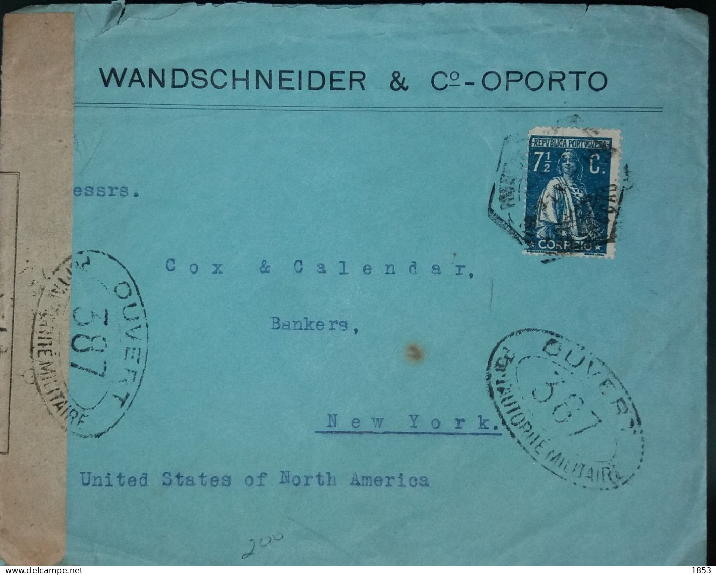 TIPO CERES - WWI - MARCOFILIA - CENSURAS - WANDSCHNEIDER & Cº - PORTO - Lettres & Documents