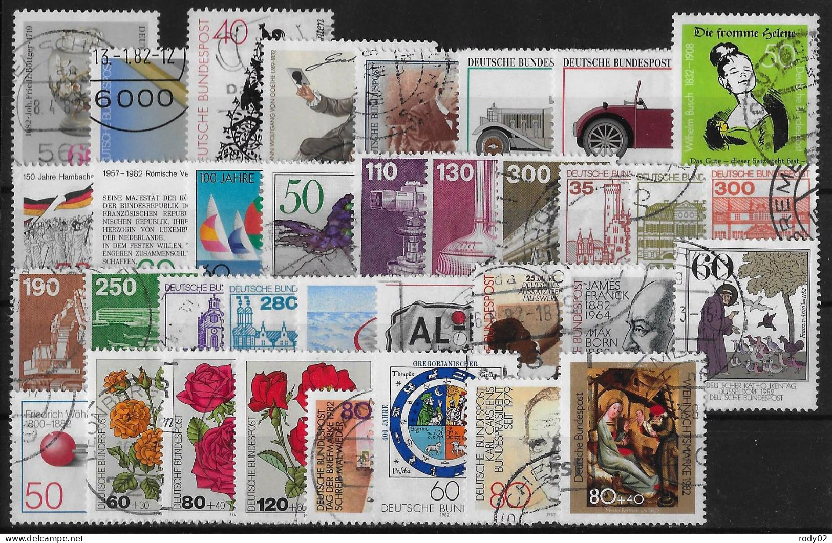 ALLEMAGNE REPUBLIQUE FEDERALE - ANNEE 1982 - 35 VALEURS - OBLITERES - TOUS DIFFERENTS - Used Stamps