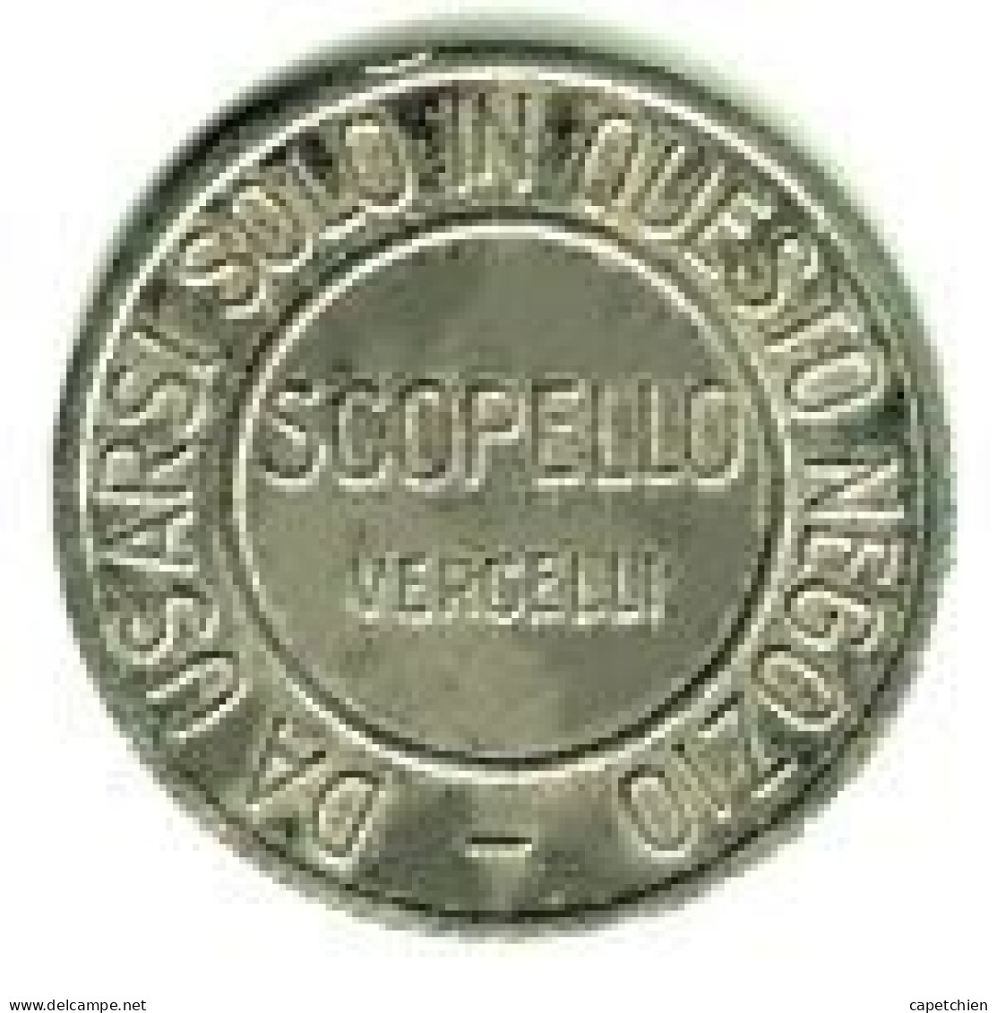 ITALIE / JETON / SCOPELLO - VERCELLI / MACELLERIA OTTONE FRANCESCO / BOUCHERIE à SCOPELLO / INOX / 9.56 G / 28 Mm - Professionnels/De Société