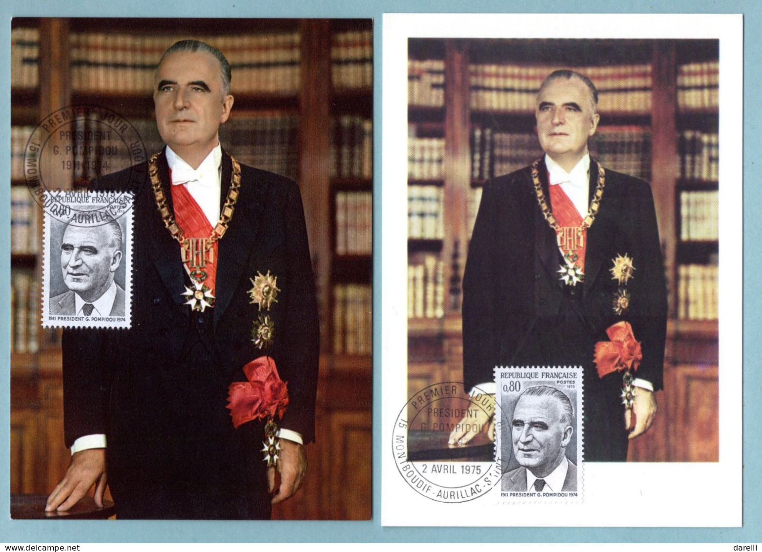 Carte Maximum 1975 - Président Georges Pompidou - YT 1839 -15 Mont Boudif - Aurillac - Saint Flour - 1970-1979