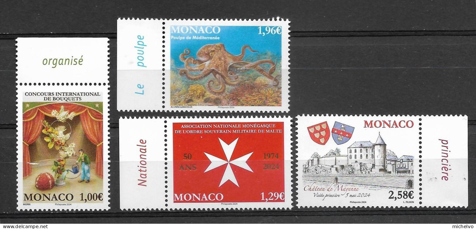 Monaco 2024 - Malte - Bouquets - Poulpe - Mayenne  ** - Unused Stamps