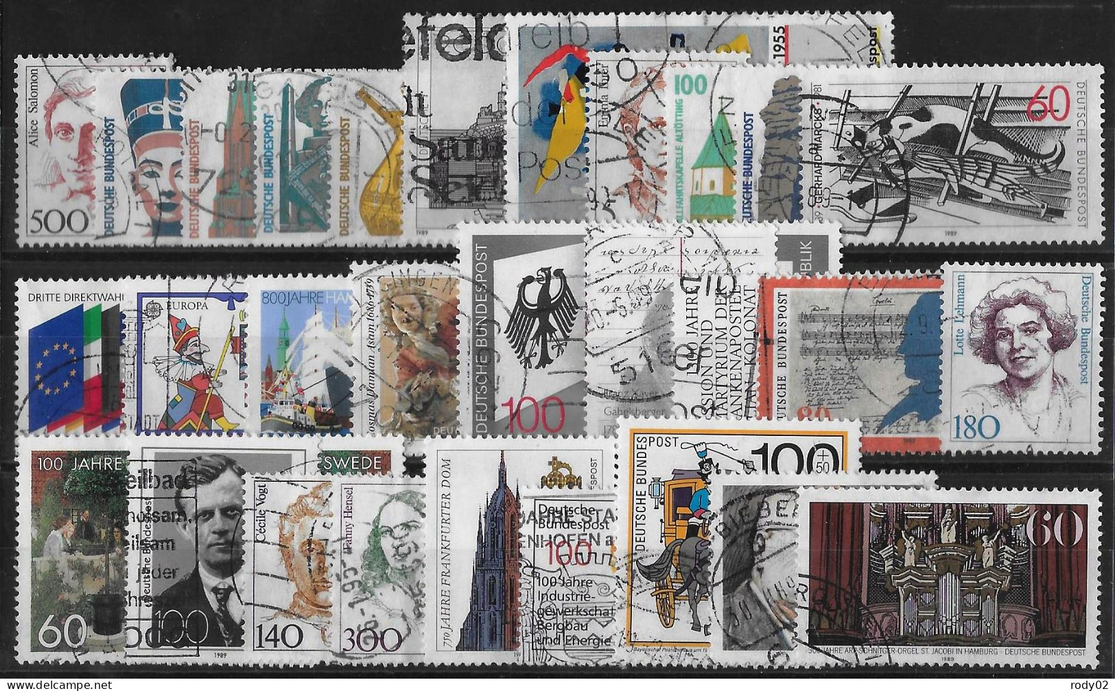 ALLEMAGNE REPUBLIQUE FEDERALE - ANNEE 1989 - 29 VALEURS - OBLITERES - TOUS DIFFERENTS - Oblitérés