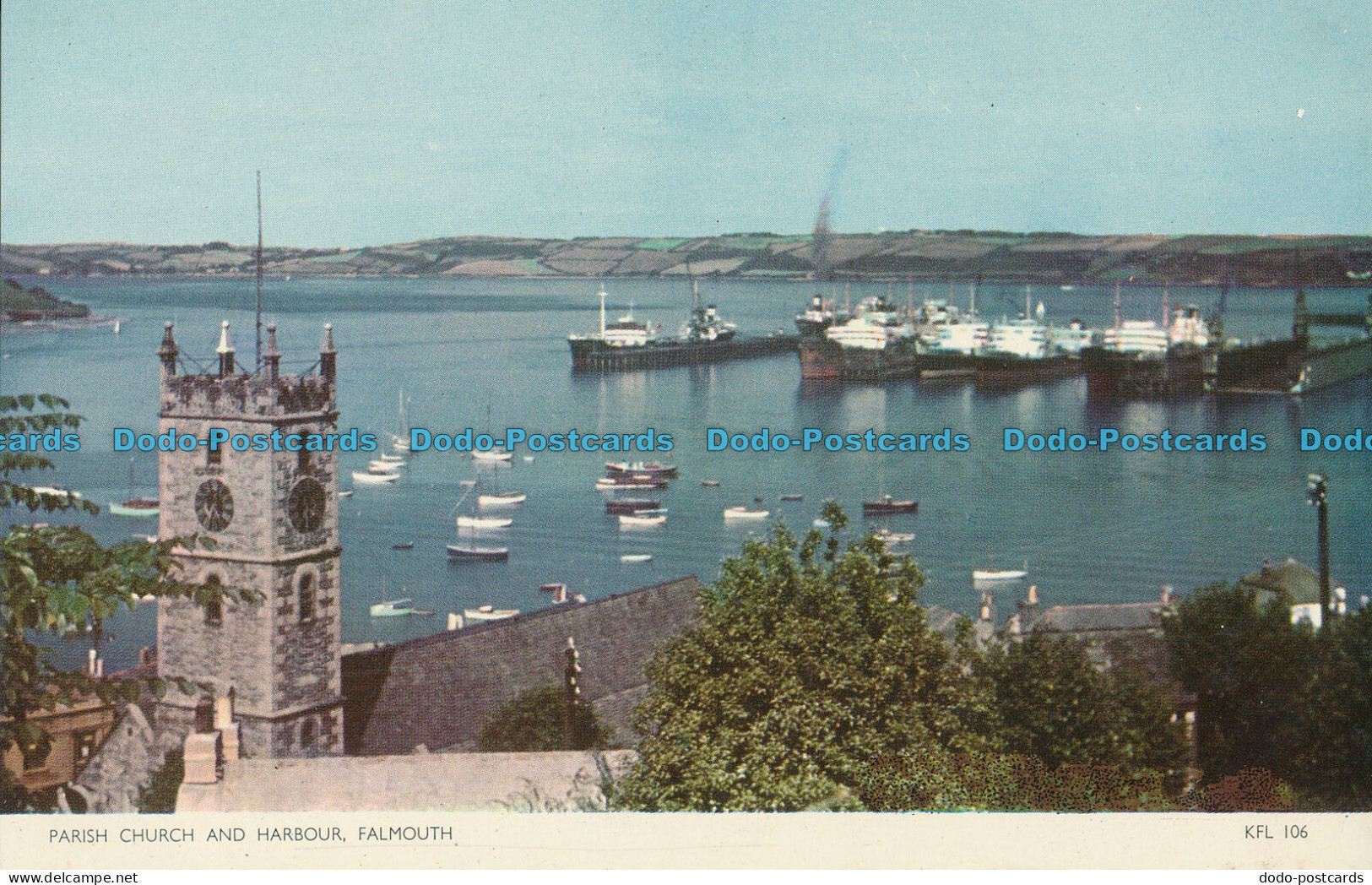 R002221 Parish Church And Harbour. Falmouth. Jarrold. RP - Welt