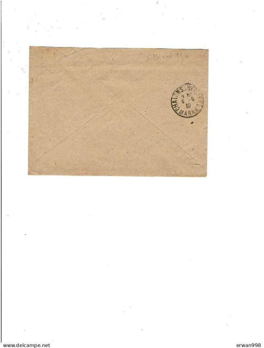 52 CHAMOULLEY  Cachet Perlé Du 28/4/1918 03 Gare MONTLUCON 17 LA ROCHELLE S/ YT130 Semeuse  Ligné Seul Sur Lettre (1308) - Handstempel