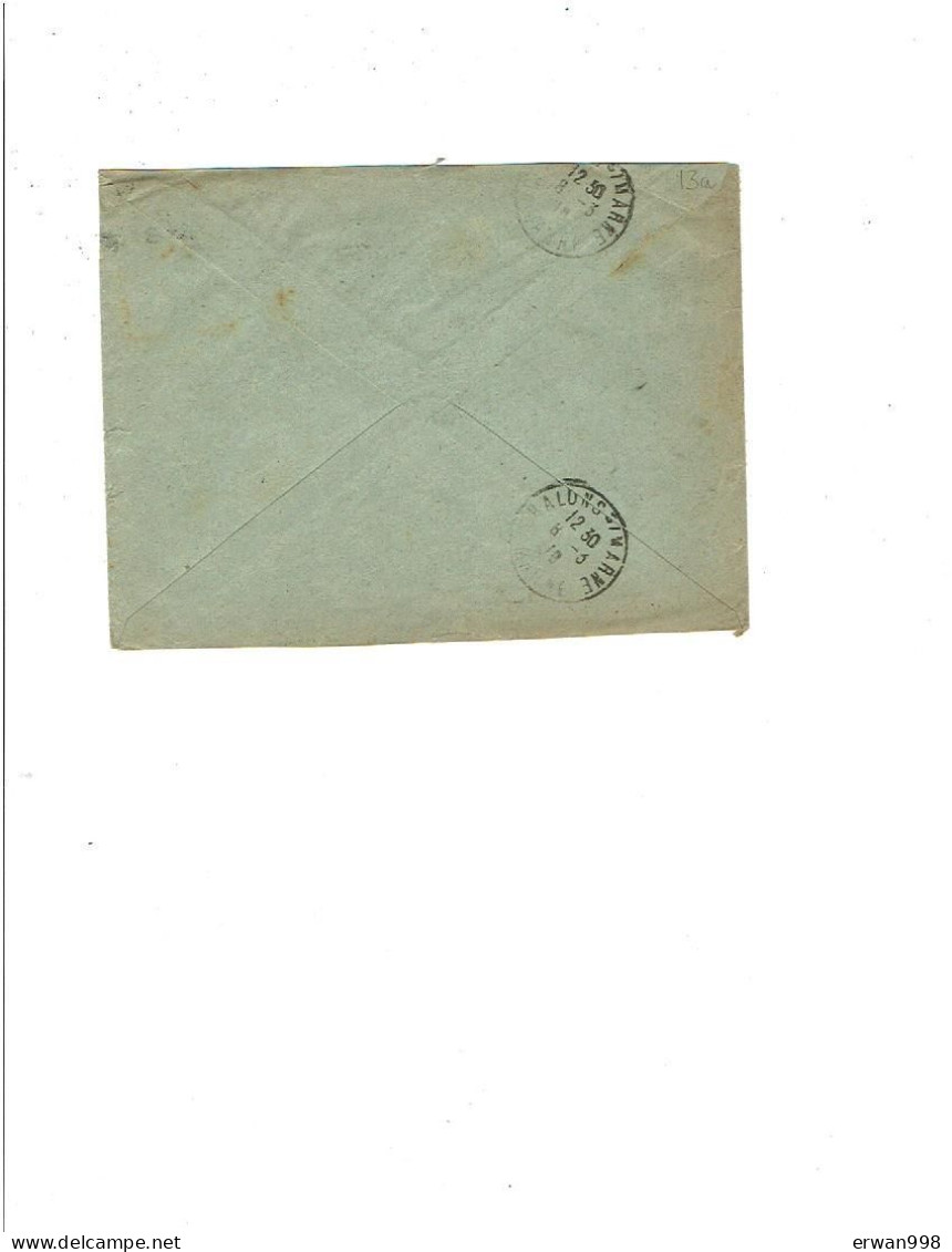 52 CHAMOULLEY  Cachet Perlé Du 28/4/1918 03 Gare MONTLUCON 17 LA ROCHELLE S/ YT130 Semeuse  Ligné Seul Sur Lettre (1308) - Manual Postmarks