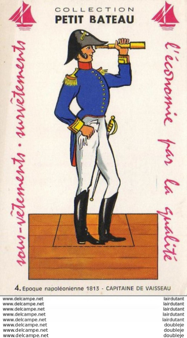 Carte Publicitaire Petit- Bateau Uniforme- Epoque Napoléonienne 1813- Capitaine De Vaisseau ... - Guerre
