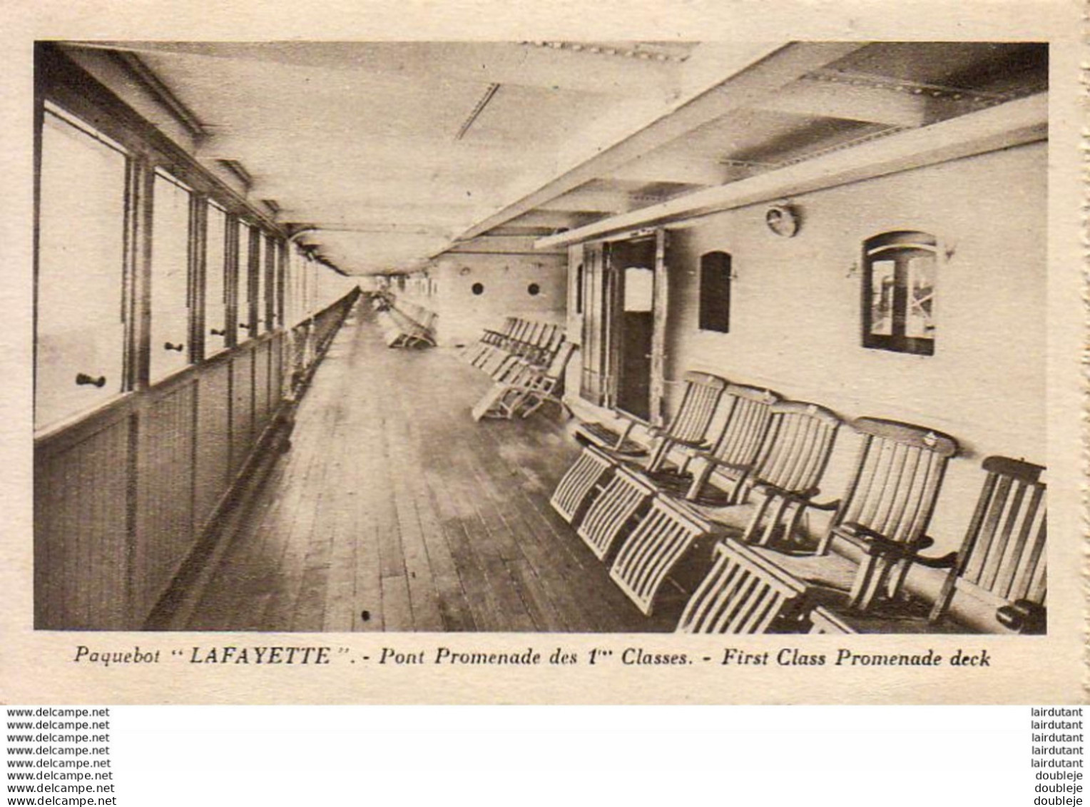 PAQUEBOTS  Paquebot " Lafayette "- Pont Promenade Des 1° Classes- Cie Générale Transatlantique  ... - Paquebots