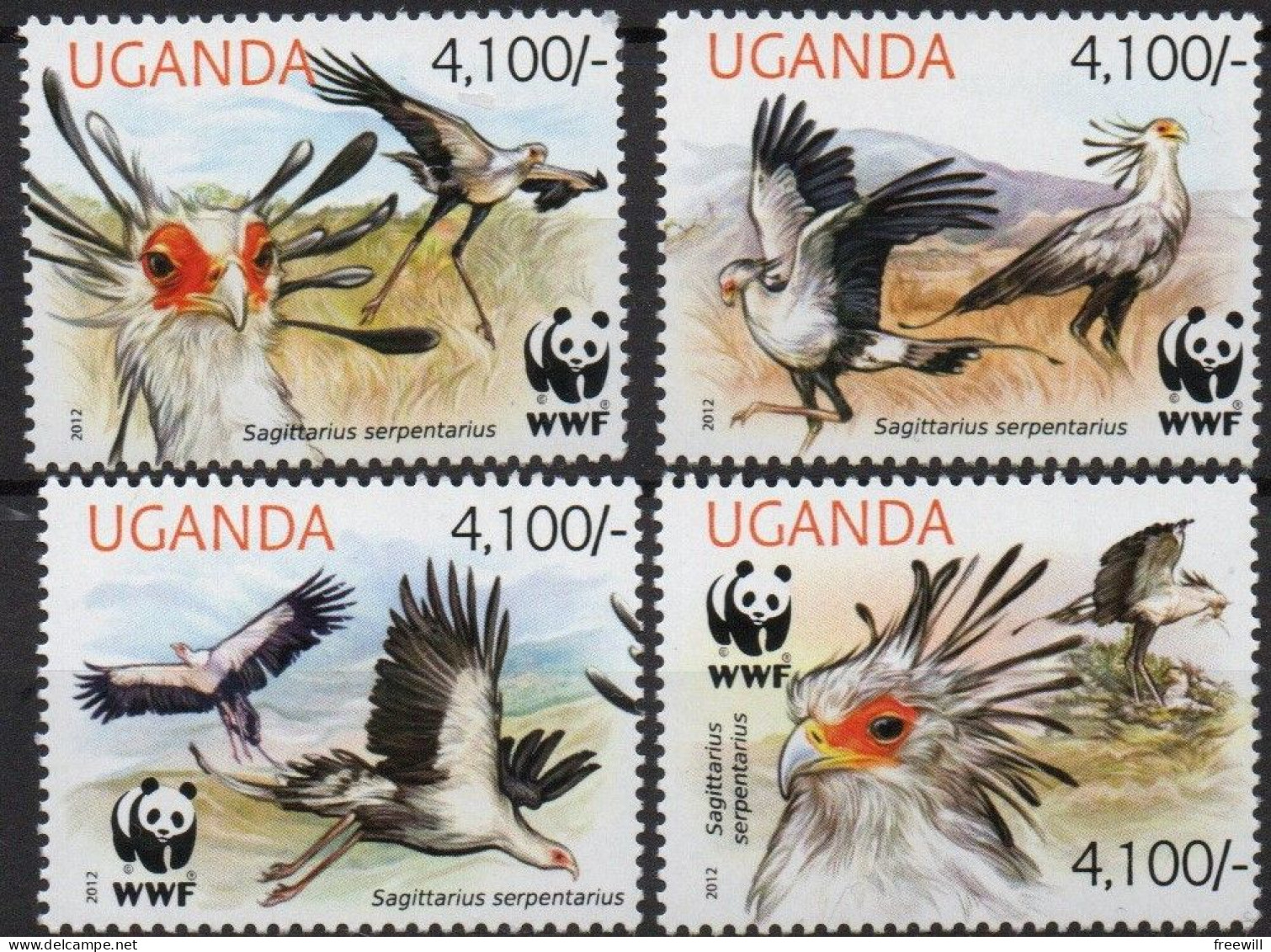 Ouganda    Espèces Menacées- Endangered Animals 2015 WWF  XXX - Uganda (1962-...)