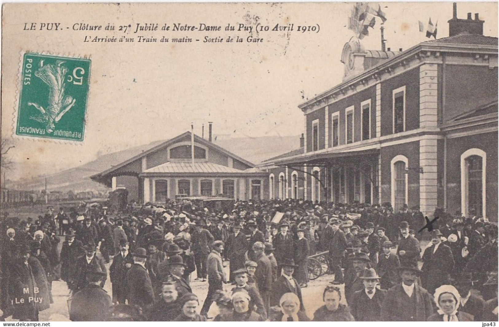 LE PUY En VELAY 10 Avril 1910 Sortie De La Gare - Le Puy En Velay