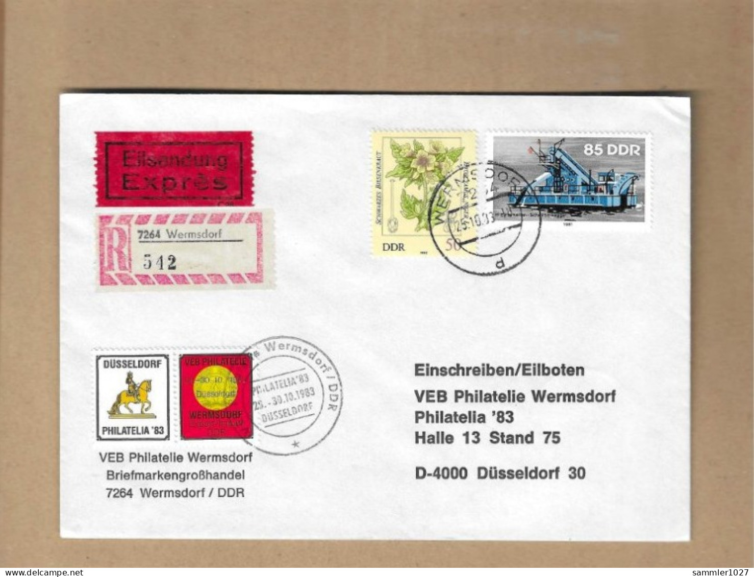 Los Vom 18.05 -   Eil-Umschlag Aus Wermsdorf 1983 - Covers & Documents