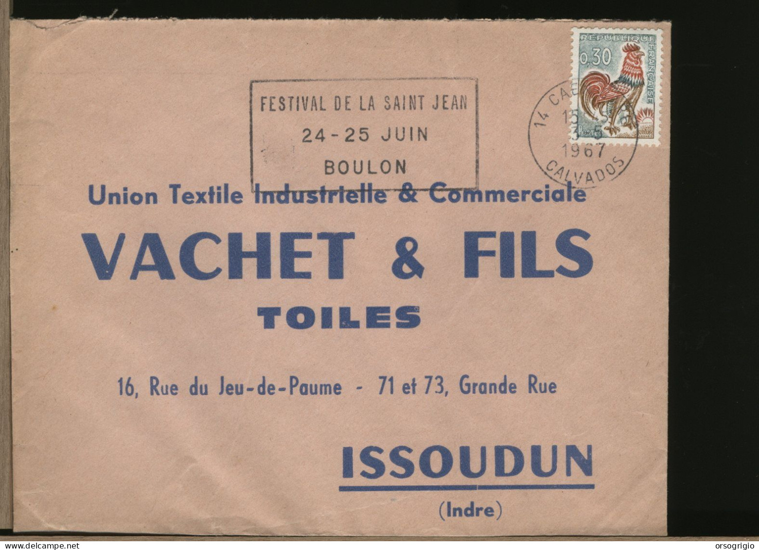 FRANCIA FRANCE -  CAEN -   1967 - FESTIVAL DE LA SAINT JEAN   -  BOULON - Mechanical Postmarks (Other)