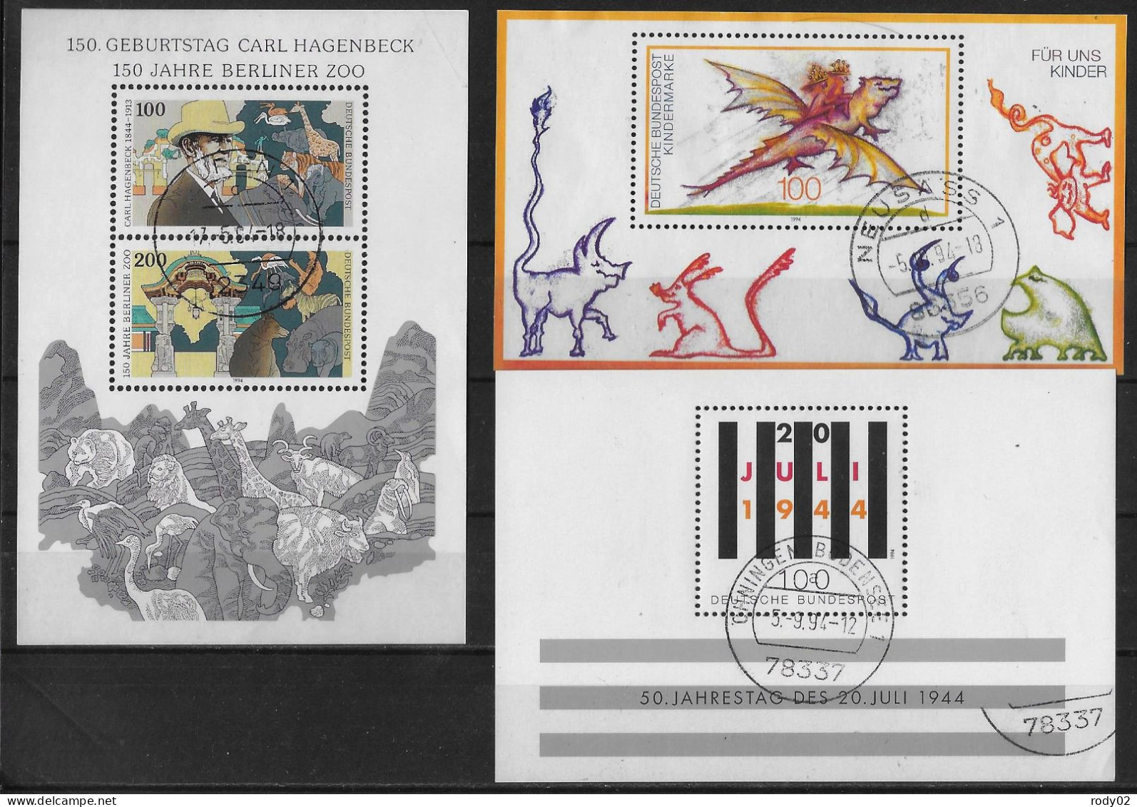 ALLEMAGNE REPUBLIQUE FEDERALE - ANNEE 1994 - 62 VALEURS - OBLITERES - TOUS DIFFERENTS - 3 SCANS - Oblitérés