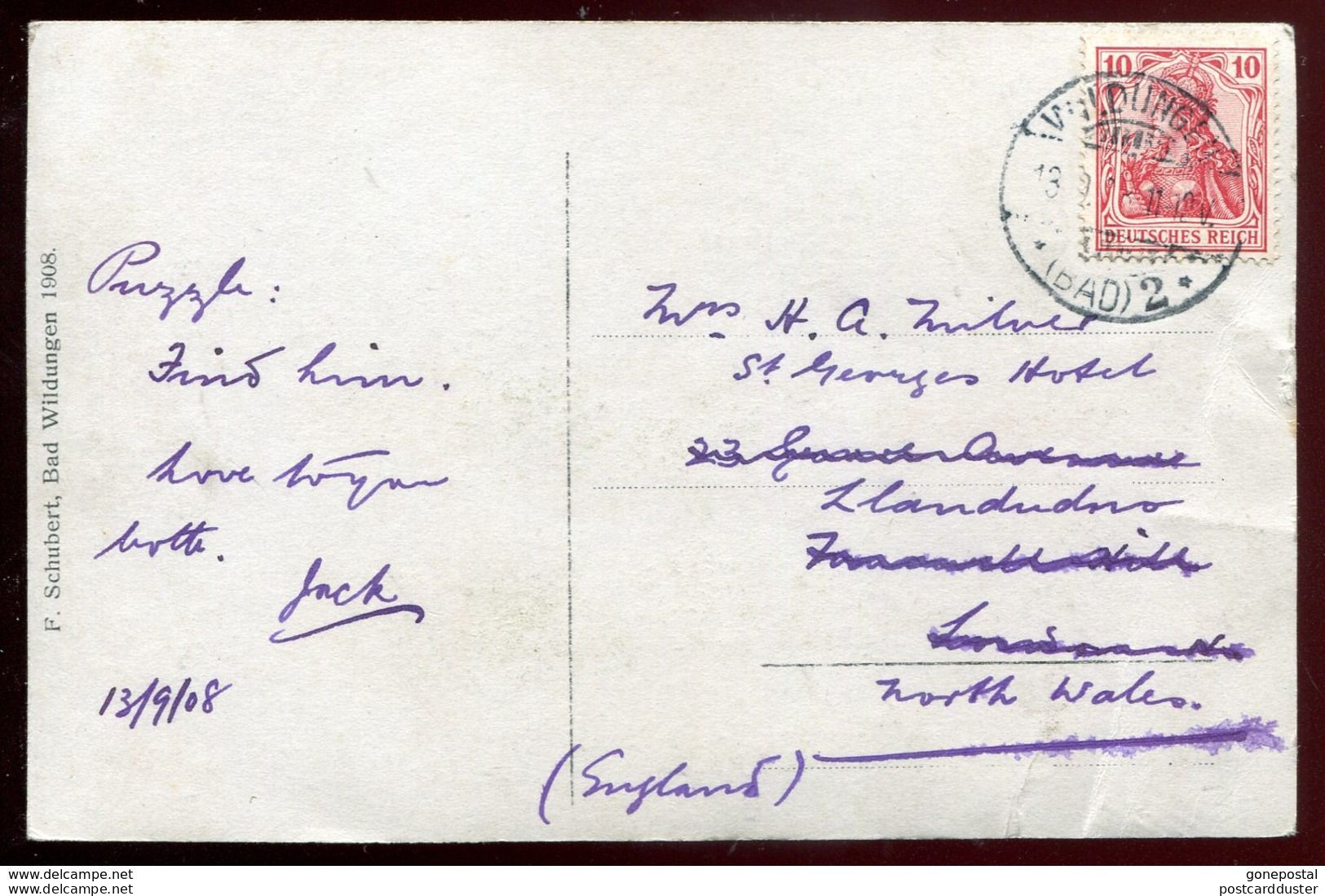 Postmark WILDUNGEN Germany 1908 Mineral Water Drinkers Real Photo Postcard (h1051) - Bad Wildungen