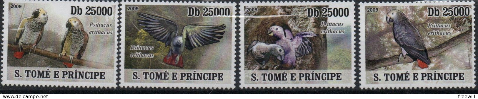 Sao Tome Y Principe     Espèces Menacées- Endangered Animals 2009 WWF  XXX - Sao Tome En Principe