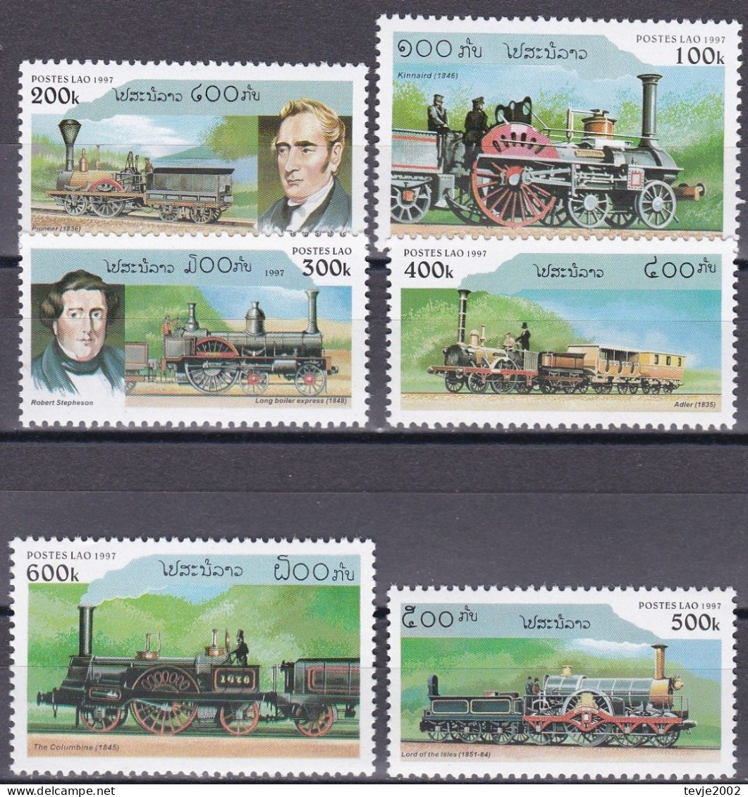 Laos 1997 - Mi.Nr. 1554 - 1559 - Postfrisch MNH - Eisenbahnen Railways Lokomotiven Locomotives - Trains