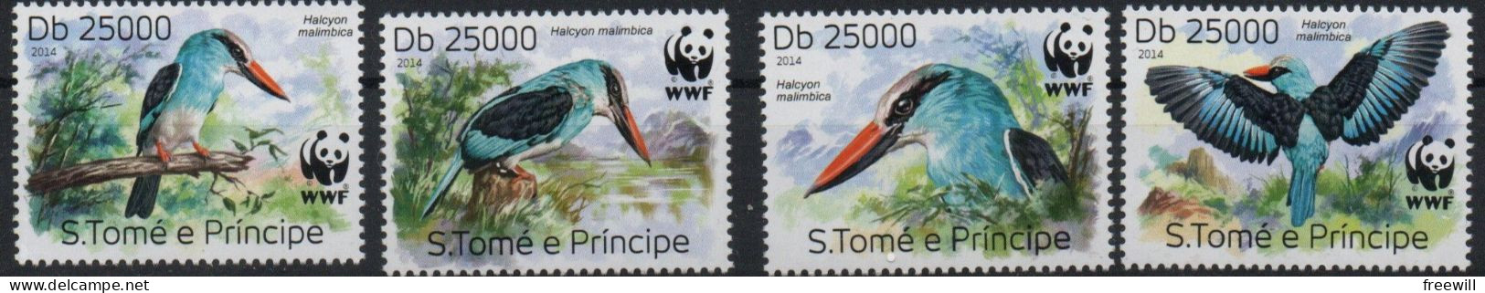 Sao Tome Y Principe     Espèces Menacées- Endangered Animals 2014 WWF  XXX - Sao Tome And Principe