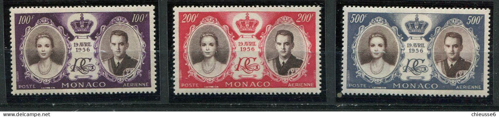 Monaco ** Poste Aérienne  PA 63 à 65 - Mariage Princier - Poste Aérienne