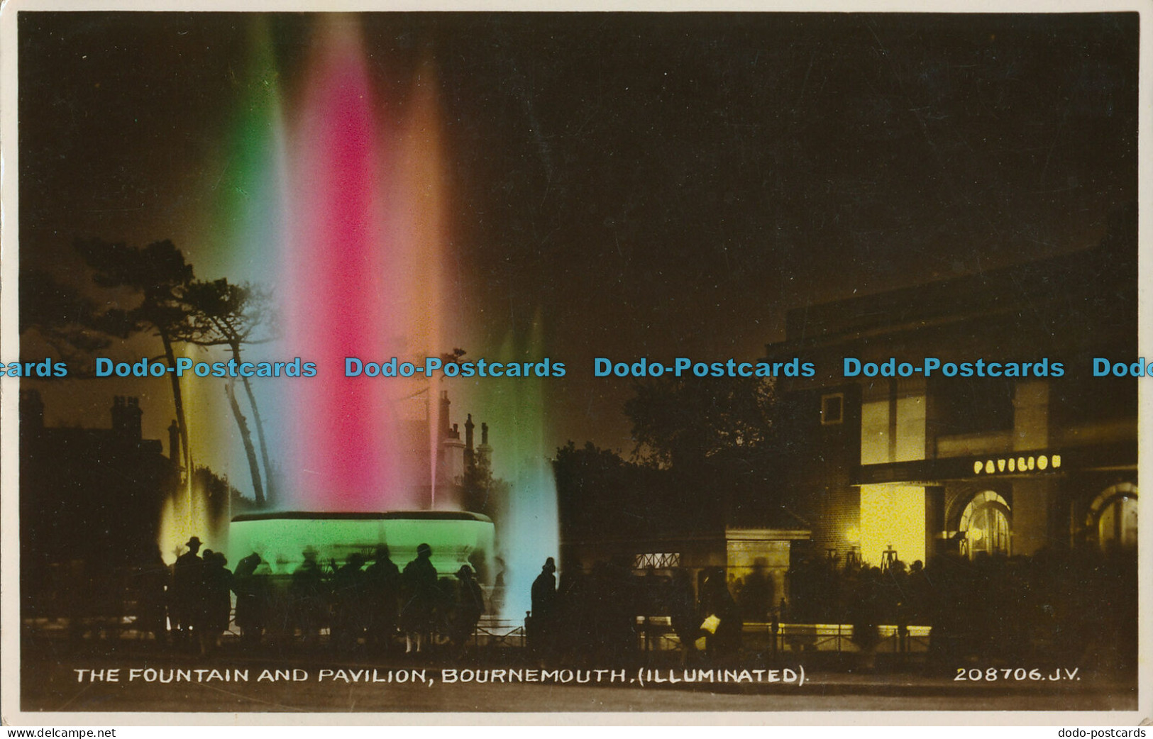 R002377 The Fountain And Pavilion. Bournemouth. Illuminated. Valentine. No 20870 - Monde