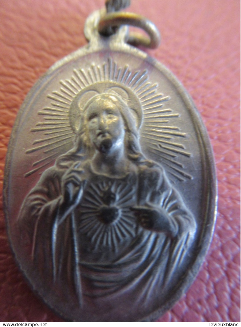 Médaille Religieuse Ancienne / Coeur Du Christ/ Vierge à L'Enfant / Début XXéme        MDR48 - Religion & Esotérisme