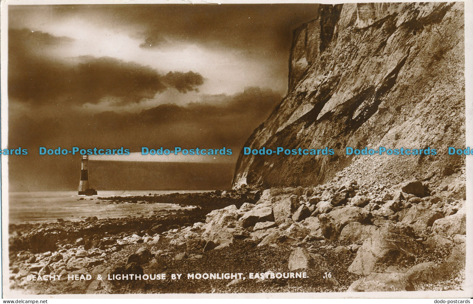 R002388 Beachy Head And Lighthouse By Moonlight. Eastbourne. Shoesmith And Ether - Monde