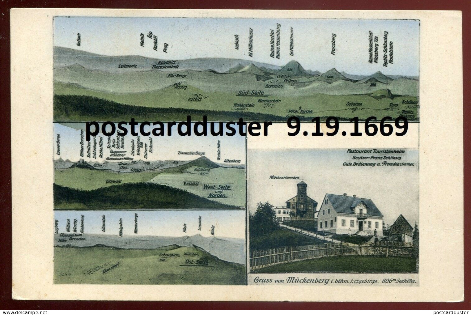 Germany Mückenberg / Czechia Komáří Hůrka. Böhmische Erzgebirge 1910s Restaurant. Old Postcard (h3367) - Boehmen Und Maehren